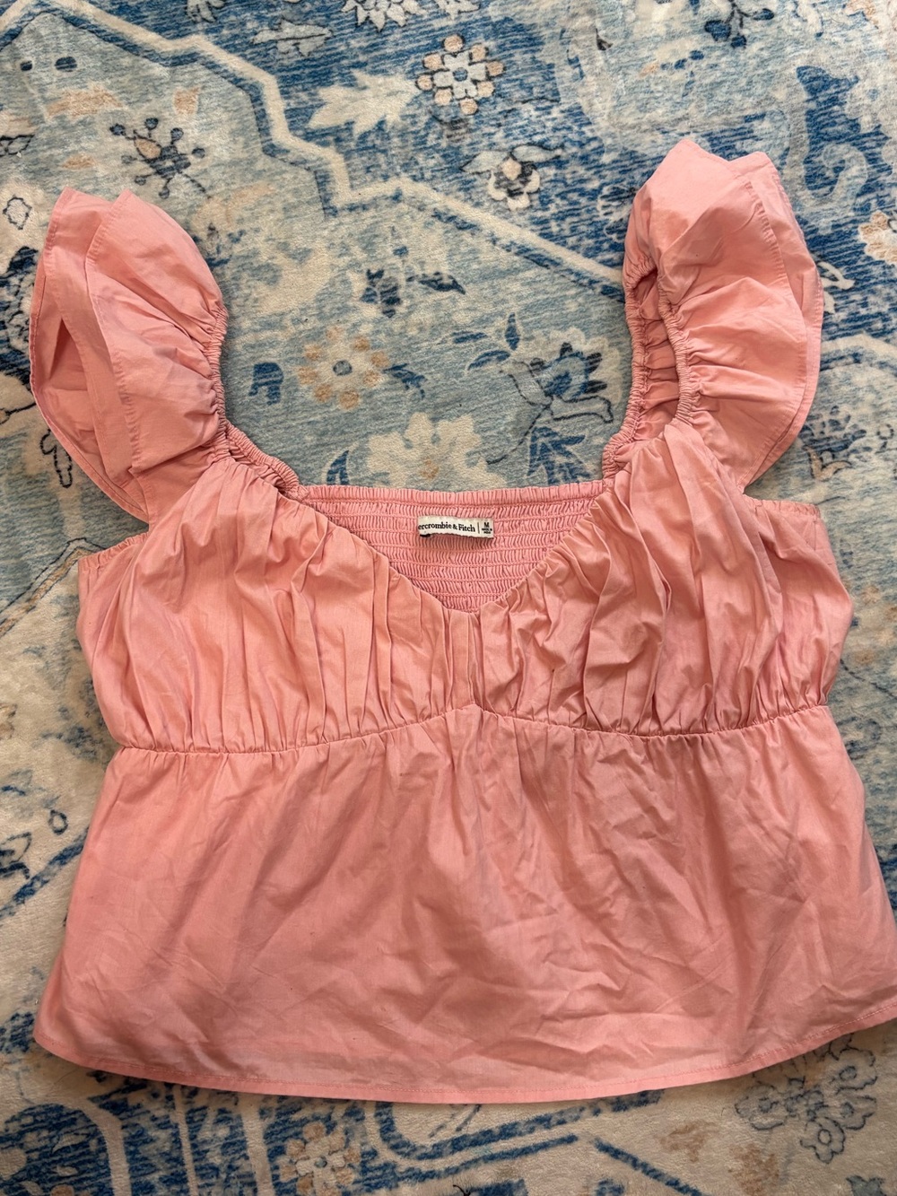 Abercrombie Smocked Ruffle Strap Women’s Top - Pink